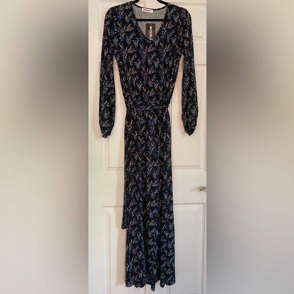 Doublju Pants - Black Floral Jumpsuit